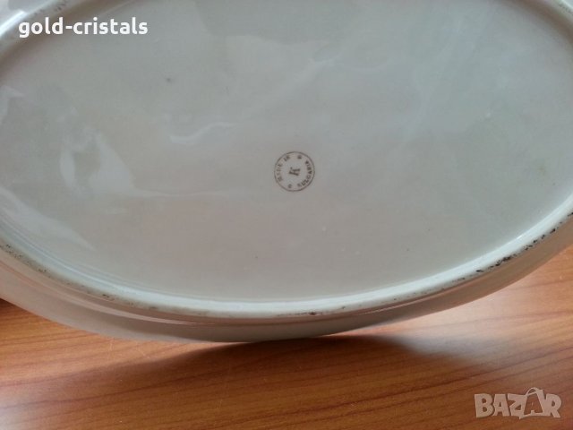 Стар български порцелан голямо плато , снимка 4 - Антикварни и старинни предмети - 33422994