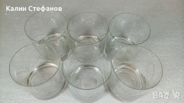 Красиви чаши за уиски, ръчна инкрусация, 6 бр, снимка 3 - Чаши - 50249631