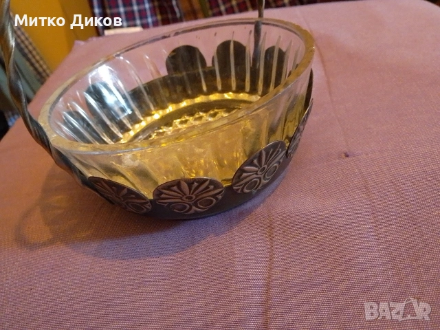 Кристална Купа с дръжка мелхиор МНЦ СССР за плодове бонбони и други Н-160мм и фи 150 и 125 мм, снимка 2 - Аксесоари за кухня - 53565607