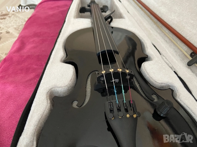 Zeta Acoustic Violin 4 Strings Цигулка Зета Акустична Цвят Черен и Кафяв 4 Струни , снимка 2 - Струнни инструменти - 52418347
