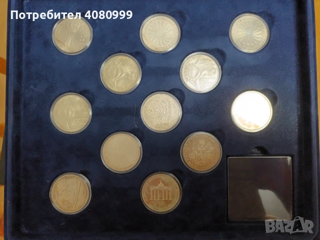 24 броя сребърни 10 маркови монети с оригинална кутия, снимка 7 - Нумизматика и бонистика - 53529303