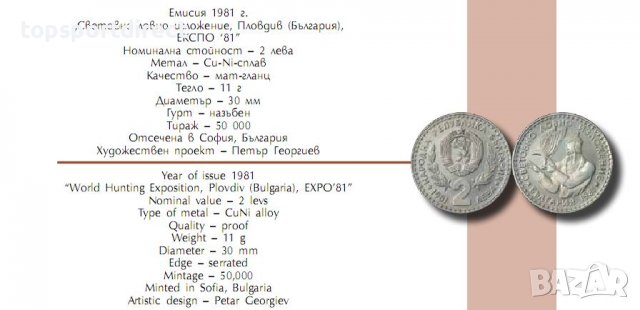 Лот Монети -Световно ловно изложение 1981г./-1-2-5лв., снимка 11 - Нумизматика и бонистика - 37482002