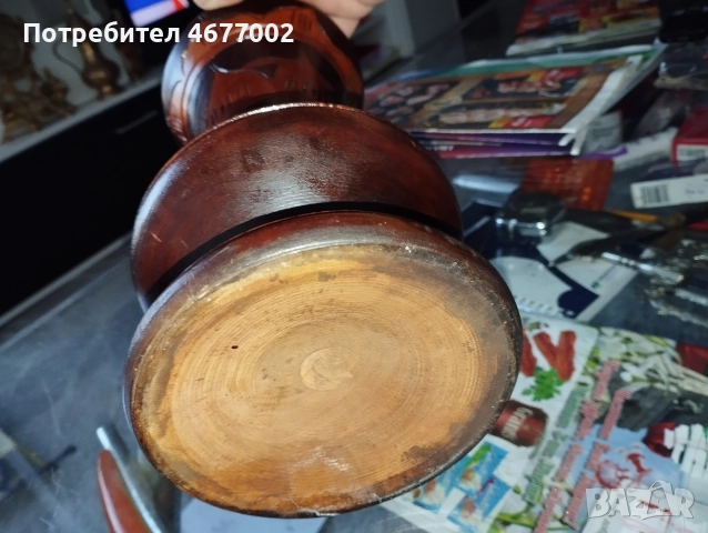 перфектна дърворезба ваза, снимка 5 - Антикварни и старинни предмети - 52924899
