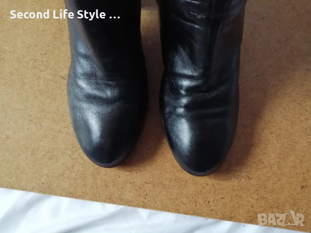 № 39 дамски ботуши естествена кожа - с висок ток; черен цвят, снимка 9 - Дамски ботуши - 53135911