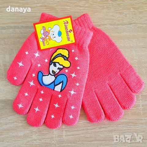 Детски зимни ръкавици за момиче машинно плетиво 3-4 години, снимка 6 - Шапки, шалове и ръкавици - 26879879