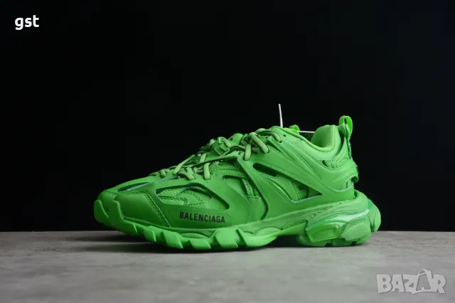Редки Уникални Balenciaga All Green TRACK 3.0 Маратонки Унисекс Мъжки дамски кецове , снимка 1