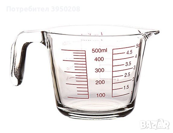 Стъклена кана с дръжка, 500 мл, подходяща за затопляне на напитки, снимка 1 - Аксесоари за кухня - 43625215