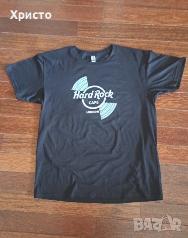 тениска черна Hard Rock Cafe London Хард Рок Кафе Лондон  черна оригинал, снимка 1 - Тениски - 43257585