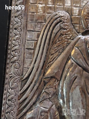 Сребърна икона''Свети Йоан Кръстител''/сребро 925/, снимка 5 - Икони - 38829034