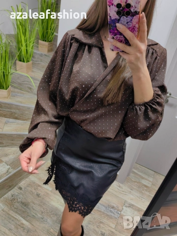 Дамски сет боди с кожена пола