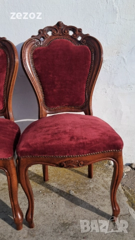 Столове Рококо орех-3 бр., снимка 2 - Столове - 52825463