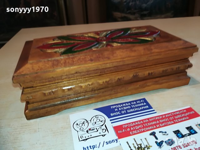 дървена кутия с цвете-20х10х6см, снимка 8 - Колекции - 28726400