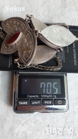 Уникален възрожденски сребърен накит гердан колие огърлица, снимка 7 - Антикварни и старинни предмети - 53417908