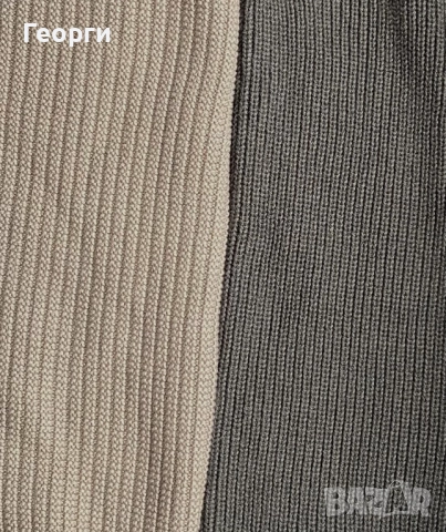 Унисекс пуловери от рипсено плетиво в цвят каки с кръгло деколте