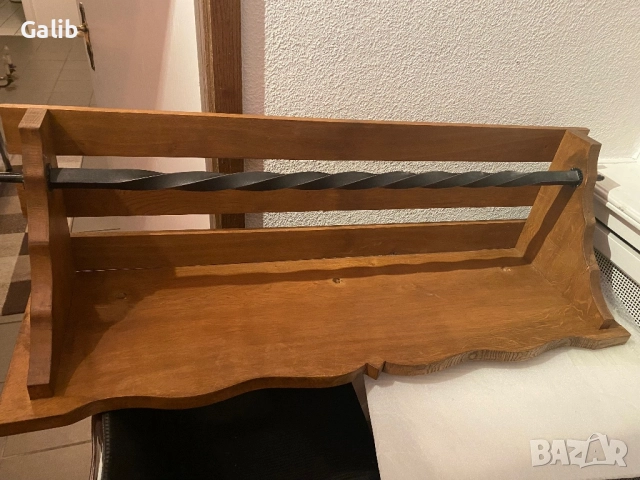  Закачалка от ковано желязо и масивно дърво, снимка 2 - Закачалки - 52796092