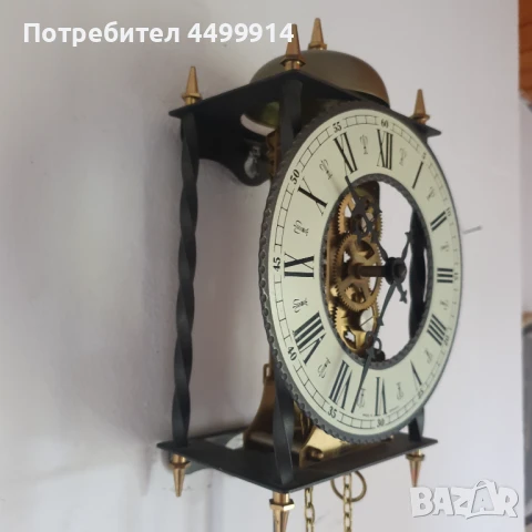 Стенен часовник Hermle,задвижван от тежести, ковано желязо, снимка 9 - Антикварни и старинни предмети - 51244645