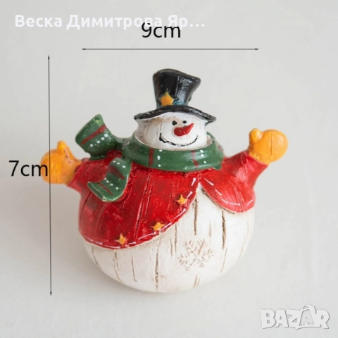 Коледни снежни човечета от полирезин – малка фигурка, идеална коледна украса за всеки дом, снимка 5 - Декорация за дома - 52477755