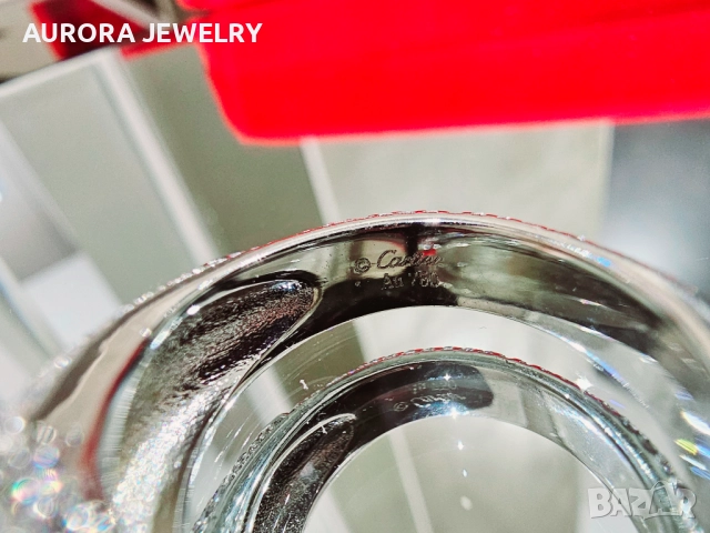 CARTIER Panthere de Cartier White Gold Full Diamonds Дамски Пръстен, снимка 9 - Пръстени - 52879572