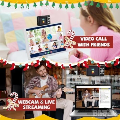 Нова FHD 1080P 44MP Компактна Дигитална Камера Фотоапарат, снимка 3 - Фотоапарати - 43104061