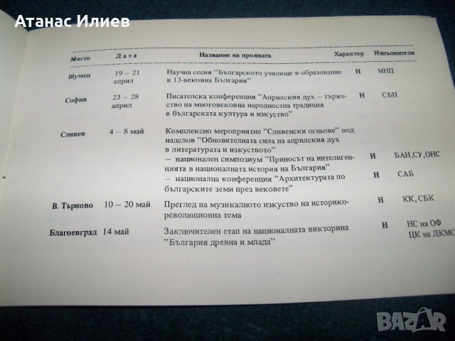 Календарен план 1300 години България от 1981г., снимка 5 - Други ценни предмети - 28981686