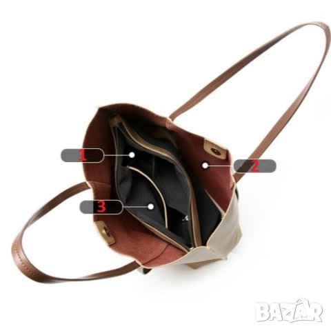 Дамска чанта Естествена кожа Brown 1155, снимка 9 - Чанти - 44000218