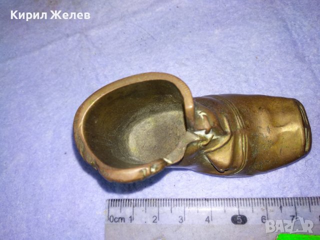 Старинна КОЛЕКЦИОНЕРСКА МЕДНА РЕТРО ОБУВКА Ръчна МАЙСТОРСКА ИЗРАБОТКА - Декоративна ОБУВЧИЦА 41389, снимка 13 - Колекции - 43888106