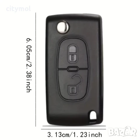 Кутийка за ключ с 2 бутона, острие VA2 за Peugeot 207 307 308 407 607 Expert Partner Berlingo Citroe, снимка 2 - Аксесоари и консумативи - 50947654
