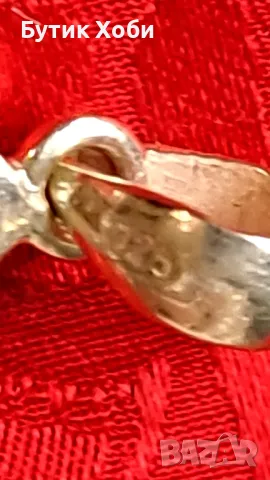 Сребърно кръстче бял опал, снимка 6 - Колиета, медальони, синджири - 49923911