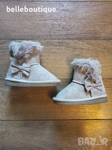 Детски сиви топли ботуши с панделки Primark 20-21 номер