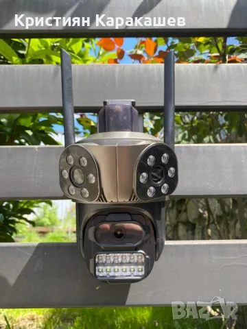 Тройна Външна WiFi Камера с три ектрана 10MP, ICSee, снимка 1