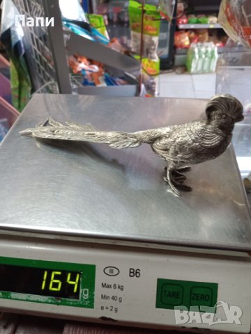 Сребърна фигура на фазан, снимка 10 - Антикварни и старинни предмети - 40664534