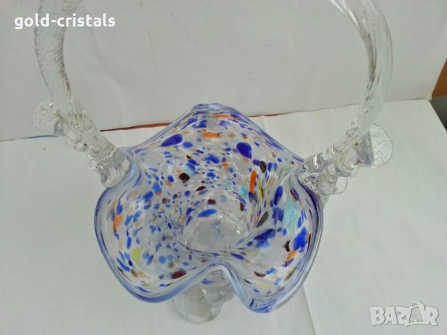 Стъклениа кошница купа фруктиера бонбониера , снимка 4 - Антикварни и старинни предмети - 27310038