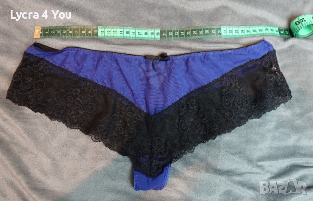 L размер сини тюлени бразилиани с черна дантела, снимка 1