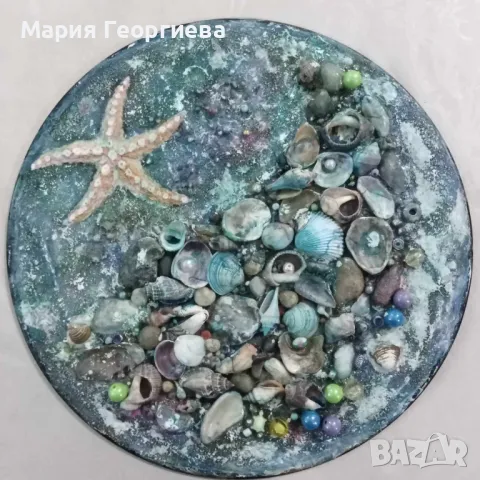5 бр. 3D Картини и Пана с миди, камъчета и други морски материали, снимка 2 - Пана - 46981804