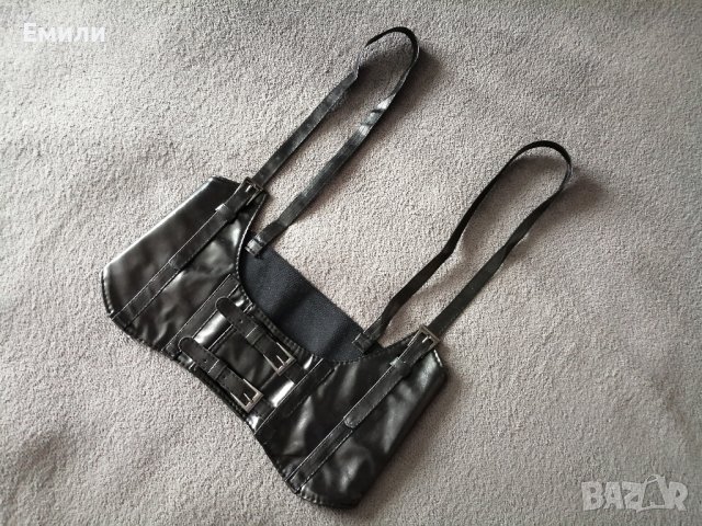 Кожен корсет-колан с презрамки и катарами р-р XS, S, M, снимка 3 - Корсети, бюстиета, топове - 43549552