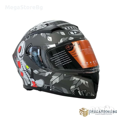 Каска за мотор 108 - размер S - Matt Grey 4, снимка 5 - Аксесоари и консумативи - 50576764