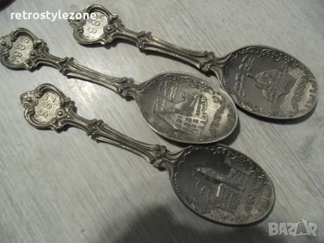 № 7821 три стари метални / калаени лъжици - Frieling Zinn   - серия години - 1982 , 1983 , 1984   - , снимка 6 - Други ценни предмети - 48593193
