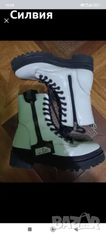 Бели ботуши , снимка 3 - Дамски ботуши - 47651830