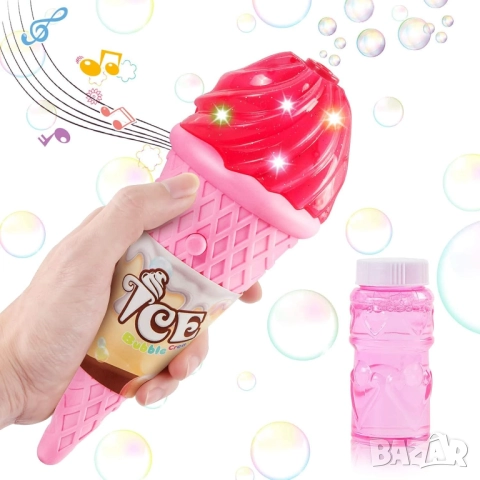 Интерактивна играчка за правене на сапунени мехури, Сладолед, 25 см, Avaleea