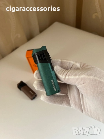 Запалка за пури с 4 турбо пламъка и пънч - 2 цвята, снимка 4 - Запалки - 52800336