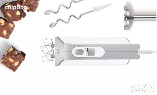 Миксер, Bosch MFQ4070, Hand mixer, Styline, 500 W, White, with innovative FineCreamer stirrers, Incl, снимка 8 - Миксери - 38425034