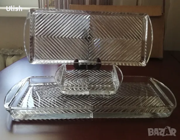 Сет от кристални плата за ордьоври, снимка 3 - Прибори за хранене, готвене и сервиране - 49458670