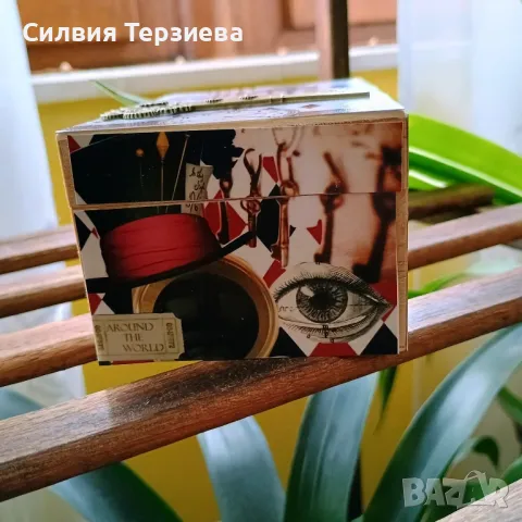 Ръчно изработена дървена кутия Алиса в страната на чудесата , снимка 2 - Декорация за дома - 50288012