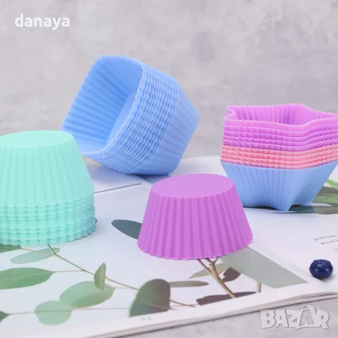 5518 Силиконови форми за мъфини различни модели, 6 броя, снимка 3 - Форми - 48197596
