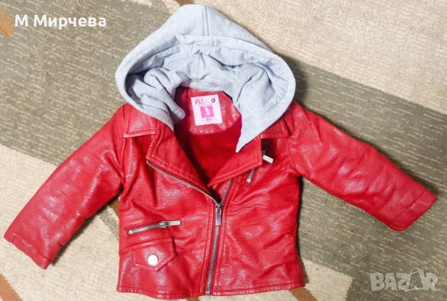 Кожено детско яке Ativo с пухена подплата и сваляща се качулка Ativo