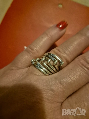 интересен сребърен пръстен, снимка 2 - Пръстени - 53128389
