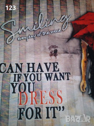 Интересна блуза  с надпис: „Smyling every day of the week”, снимка 2 - Блузи с дълъг ръкав и пуловери - 27454197