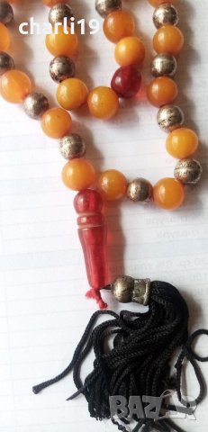броеница сребро и кехлибар, снимка 12 - Антикварни и старинни предмети - 32398054