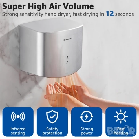 Сешоар за ръце, Modunful 1200W, снимка 2 - Обзавеждане за заведение - 50920466