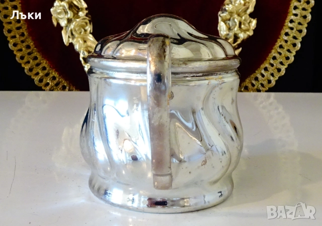 Посребрена кана за мляко,релеф Art Nоuweau. , снимка 2 - Антикварни и старинни предмети - 52335284